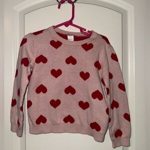 Carter's Pullover All Over Heart Print Sweater Pink and Red - 3T